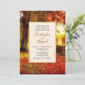 Natuur pad herfst bladeren Herfst Christelijke bru Kaart (Staand voorkant)