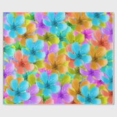 Natuur Palet: driekleurige bloesem bloeit Cadeaupapier (Vlak)