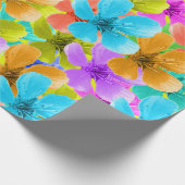 Natuur Palet: driekleurige bloesem bloeit Cadeaupapier (Hoek)