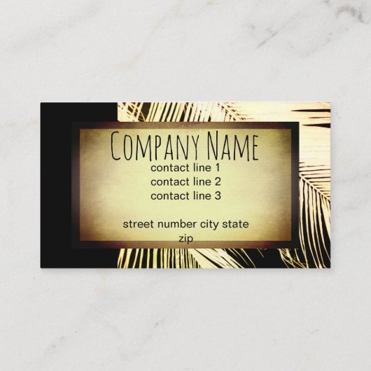 natuur Palmblad Custom visitekaartje Dubbelzijdig (Achterkant)