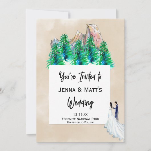 Natuur Park bruiloft uitnodigingen (Voorkant)