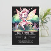 Natuur Pastel Fairy Verjaardag Kaart (Staand voorkant)