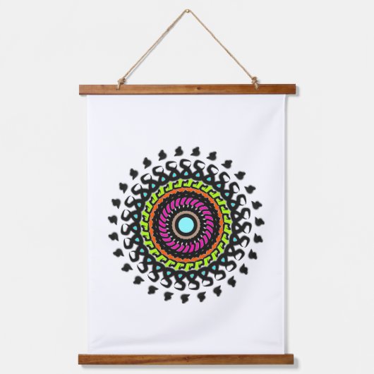 Natuur Pastel Mandala Hangend Wandkleed (Voorkant)