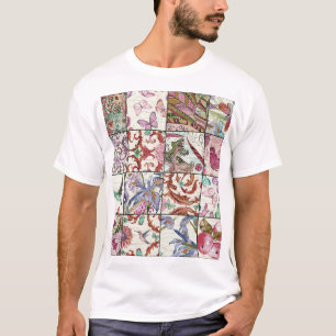 Natuur Patchwork: Chique naadloze achtergrond T-shirt