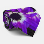 Natuur Patroon Bright Paarse aanloopfoto Floral Stropdas (Opgerold)