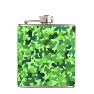 Natuur Patroon - Groen blauw zwart Heupfles
