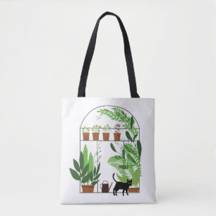 Natuur patroon, kas, tuinieren. Omheining, debiet Tote Bag