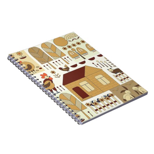 Natuur patroon, katoenkern, tuinieren. Omheining,  Notitieboek (Rechterzijde)