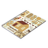 Natuur patroon, katoenkern, tuinieren. Omheining,  Notitieboek (Linkerzijde)