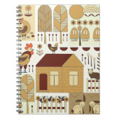 Natuur patroon, katoenkern, tuinieren. Omheining,  Notitieboek (Voorkant)