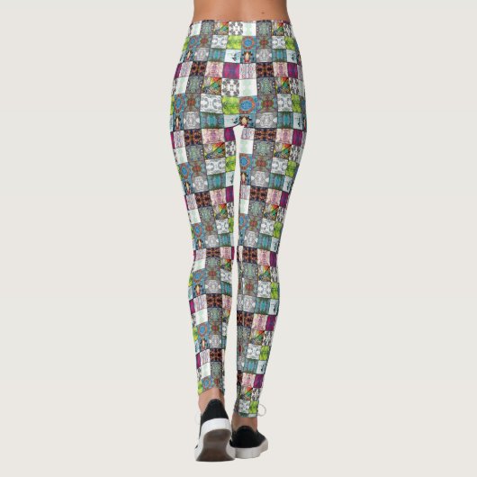 Natuur Patrooncollage Leggings (Achterkant)