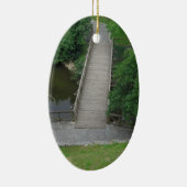Natuur Photography Park Bridge Trees Green Keramisch Ornament (Rechts)