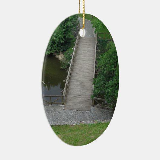 Natuur Photography Park Bridge Trees Green Keramisch Ornament (Rechts)