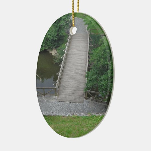 Natuur Photography Park Bridge Trees Green Keramisch Ornament (Links)