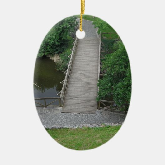 Natuur Photography Park Bridge Trees Green Keramisch Ornament (Voorkant)