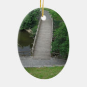 Natuur Photography Park Bridge Trees Green Keramisch Ornament (Achterkant)