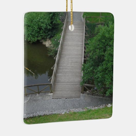 Natuur Photography Park Bridge Trees Green Keramisch Ornament (Rechts)