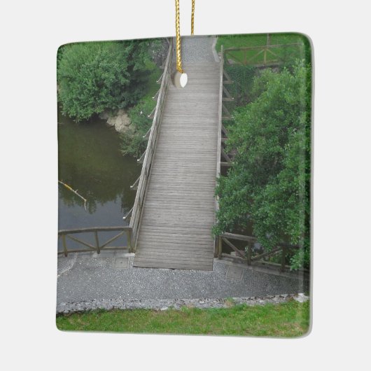 Natuur Photography Park Bridge Trees Green Keramisch Ornament (Links)