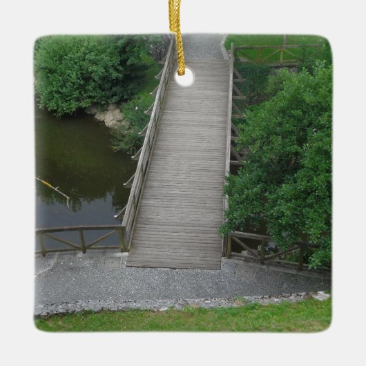 Natuur Photography Park Bridge Trees Green Keramisch Ornament (Voorkant)