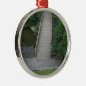 Natuur Photography Park Bridge Trees Green Metalen Ornament (Rechts)