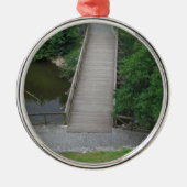 Natuur Photography Park Bridge Trees Green Metalen Ornament (Voorkant)