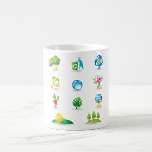 Natuur pictogrammen koffiemok