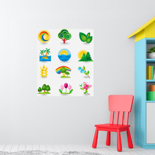 Natuur pictogrammen poster