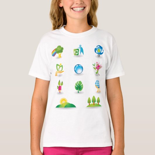 Natuur pictogrammen t-shirt (Voorkant)