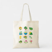 Natuur pictogrammen tote bag (Achterkant)