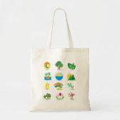 Natuur pictogrammen tote bag (Voorkant)