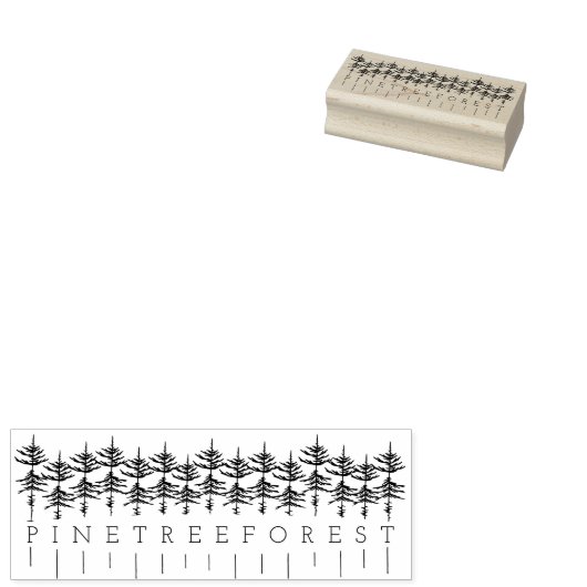 Natuur Pijnboombos Rubberstempel (Gestempeld)