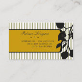 Natuur Pinstripes Dark Floral Interior Design Visitekaartje (Achterkant)