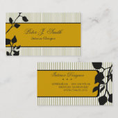 Natuur Pinstripes Dark Floral Interior Design Visitekaartje (Voorkant / Achterkant)