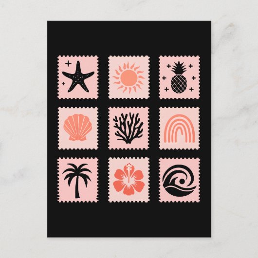 Natuur postzegelcollage briefkaart (Voorkant)