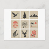 Natuur postzegelcollage briefkaart (Voorkant)