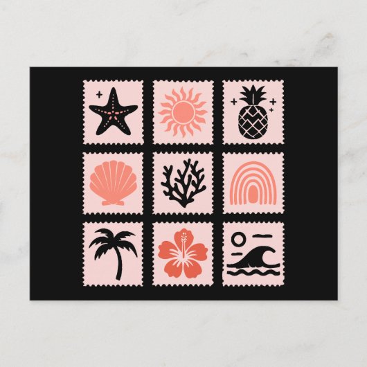 Natuur postzegelcollage briefkaart (Voorkant)