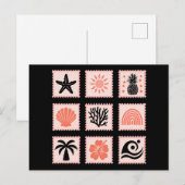 Natuur postzegelcollage briefkaart (Voorkant / Achterkant)