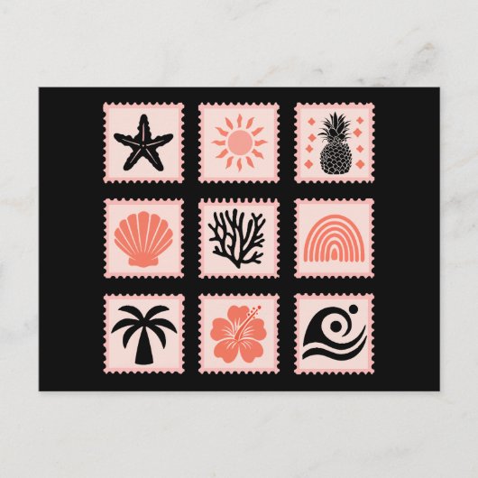 Natuur postzegelcollage briefkaart (Voorkant)