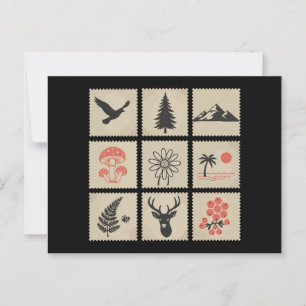 Natuur postzegelcollage briefkaart
