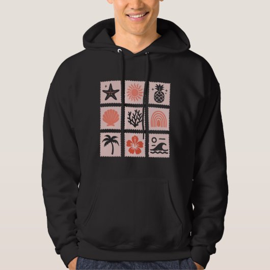 Natuur postzegelcollage hoodie (Voorkant)