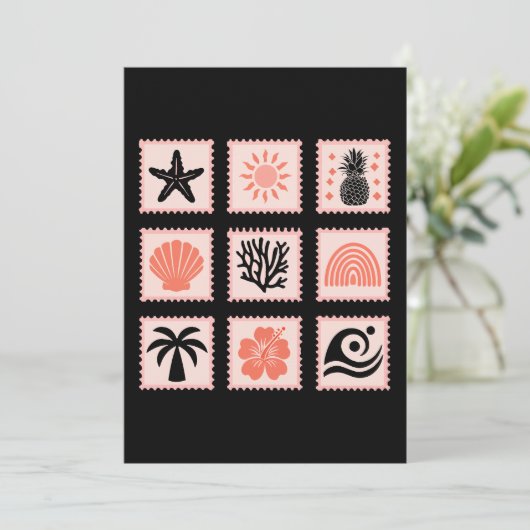 Natuur postzegelcollage kaart (Staand voorkant)