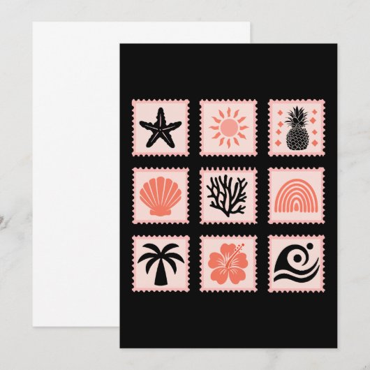 Natuur postzegelcollage kaart (Voorkant / Achterkant)