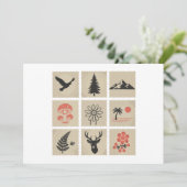 Natuur postzegelcollage kaart (Staand voorkant)