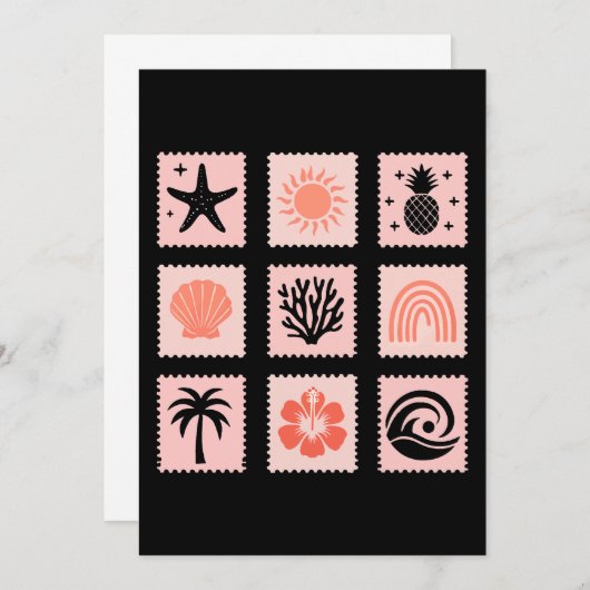 Natuur postzegelcollage kaart (Voorkant / Achterkant)