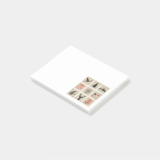 Natuur postzegelcollage post-it® notes (Schuin)