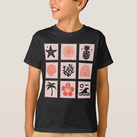 Natuur postzegelcollage t-shirt (Voorkant)