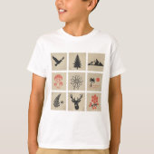 Natuur postzegelcollage t-shirt (Voorkant)