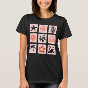 Natuur postzegelcollage t-shirt
