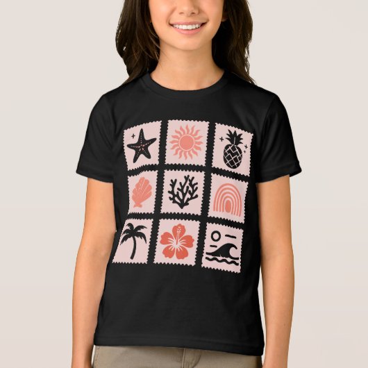 Natuur postzegelcollage Tri-Blend shirt (Voorkant)
