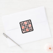 Natuur postzegelcollage vierkante sticker (Envelop)